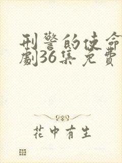 刑警的使命电视剧36集免费