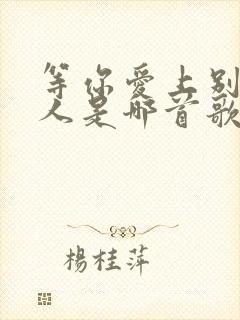 等你爱上别人的人是哪首歌的歌词