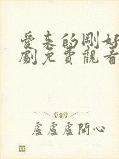 爱来的刚好电视剧免费观看完整版