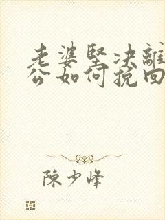 老婆坚决离婚老公如何挽回