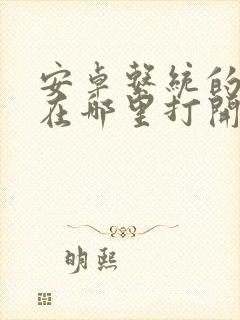 安卓系统的定位在哪里打开