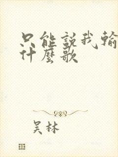 只能说我输了是什么歌