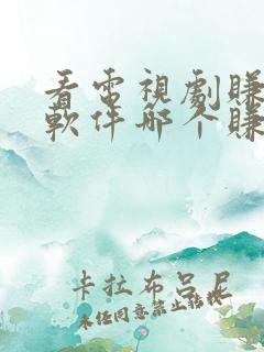 看电视剧赚钱的软件哪个赚的最多