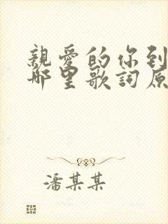 亲爱的你到底在哪里歌词原唱