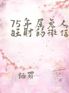 75年属兔人最旺财的微信名