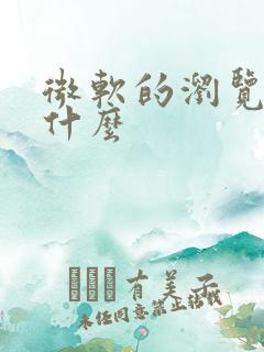 微软的浏览器叫什么