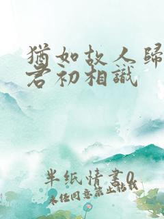 犹如故人归,与君初相识