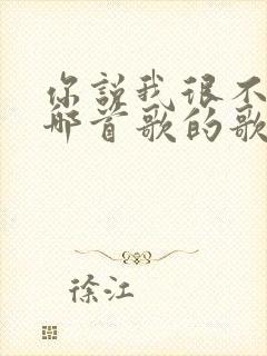 你说我很不错是哪首歌的歌词