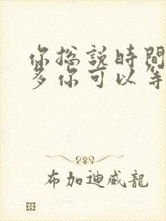 你总说时间还很多你可以等我是什么歌