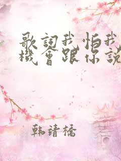 歌词我怕我没有机会跟你说一声再见