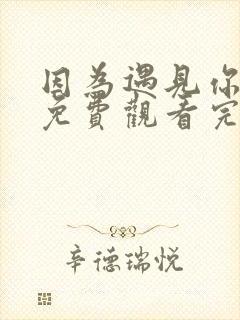 因为遇见你全集免费观看完整版