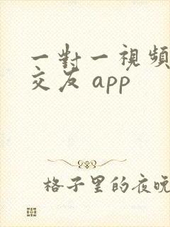 一对一视频聊天交友 app