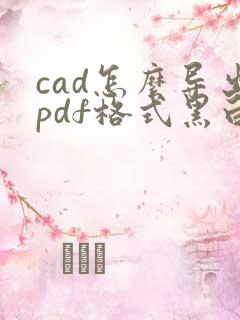 cad怎么导出pdf格式黑白