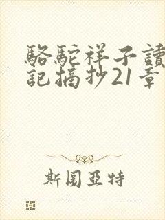 骆驼祥子读书笔记摘抄21章