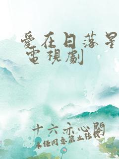 爱在日落星光时 电视剧