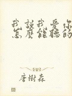 我说我爱你,你怎么能听的下去,求歌名