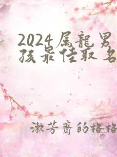 2024属龙男孩最佳取名