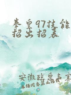 拳皇97技能连招出招表