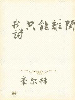 我只能离开 歌词