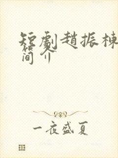 短剧赵振栋个人简介