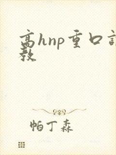 高hnp重口调教