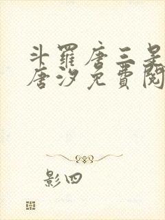 斗罗唐三是我哥唐汐免费阅读小说