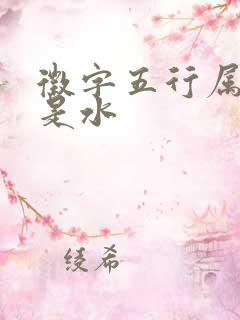 徵字五行属火还是水