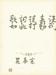 歌词从来没有人如此打动我的心