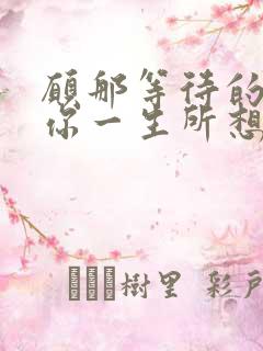 愿那等待的人是你一生所想是什么歌