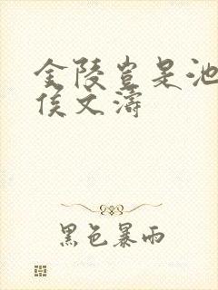 金陵岂是池中物侯文涛