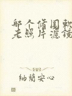 哪个修图软件有老照片滤镜