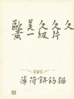 欧美久久久久特黄一级片