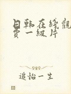 日韩在线观看免费一级片