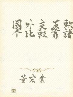 国外交友软件哪个比较靠谱