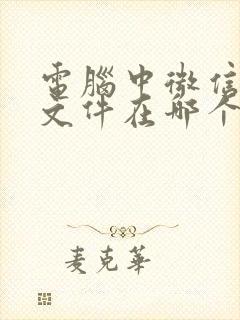 电脑中微信存储文件在哪个文件夹