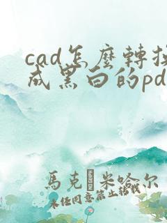 cad怎么转换成黑白的pdf图纸