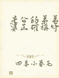 老公的弟弟的老婆正确称呼