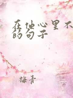 在他心里不重要的句子