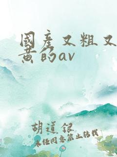 国产又粗又猛又黄的av