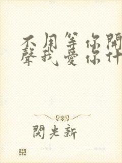 不用等你开口说声我爱你什么歌