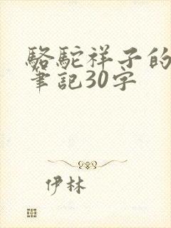 骆驼祥子的读书笔记30字