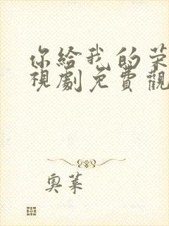 你给我的荣耀电视剧免费观看全集