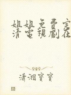 姐姐免费完整高清电视剧在线看外国