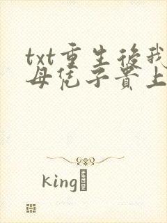 txt重生后我母凭子贵上位了