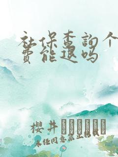 社保查询个人缴费能退吗