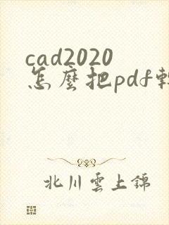 cad2020怎么把pdf转换成cad