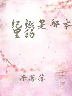 纪燃是哪本小说里的
