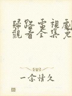 归路电视剧在线观看全集免费