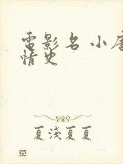 电影名 小唐璜情史