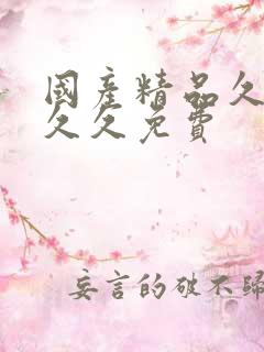 国产精品久久久久久免费